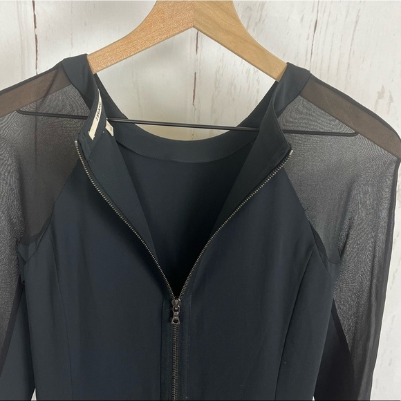 J Brand black dress mesh silk sleeves size 2 - Picture 3 of 9